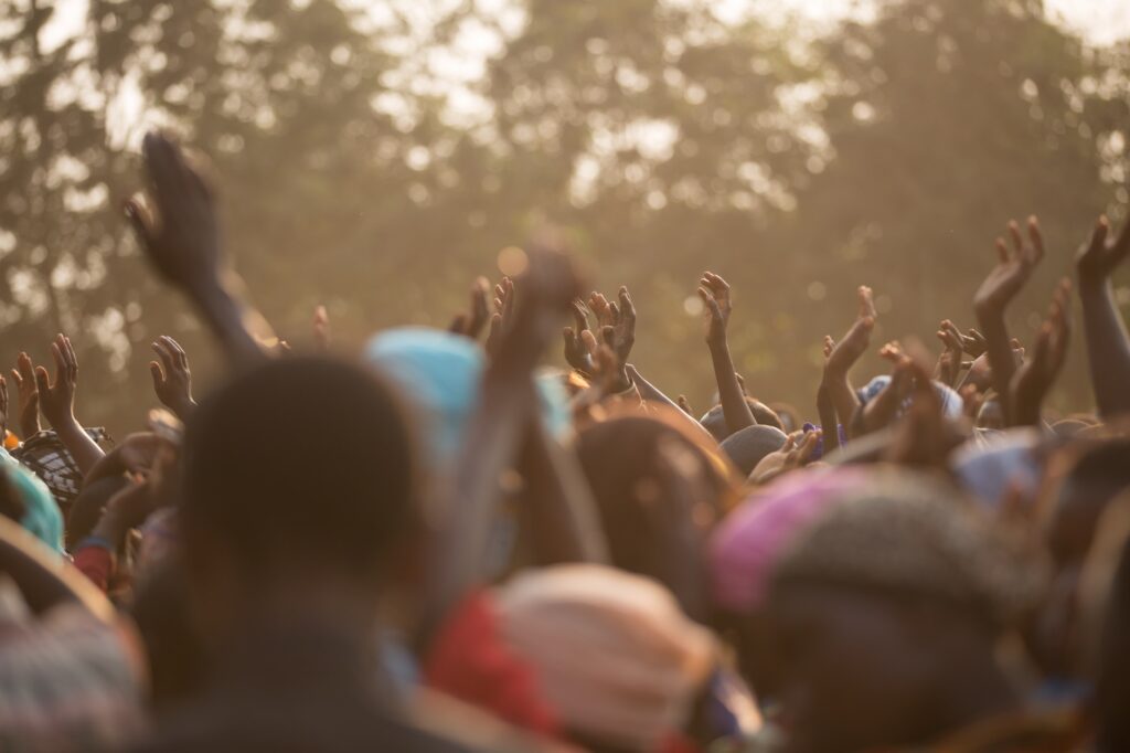 HIV Africa boys hands in the air
