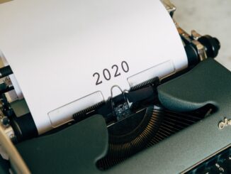 2020 on white paper in a typewriter- illustraitin 15 square's year in review