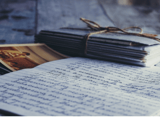hand written letters on a desk, letter to my past self