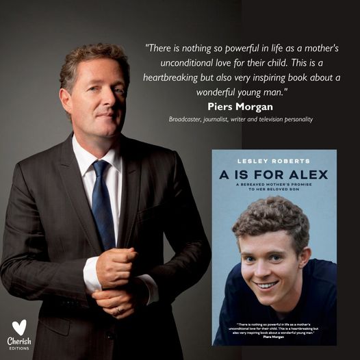 piers morgan giving his touching endorsement of Lesley's inspirational book A Is For Ale