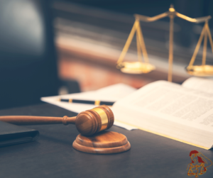 UK Judge's Bench and gavel with open law book